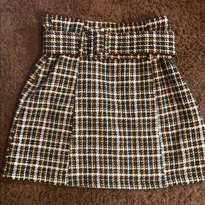 forever21 houndstooth skirt with belt